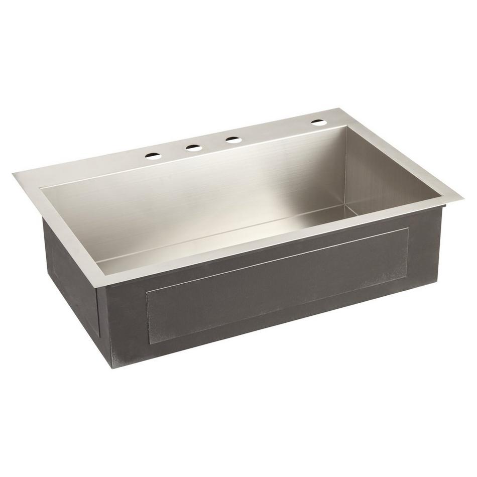 33" Sitka Stainless Steel Drop-In Kitchen Sink - 4-Hole, , large image number 1