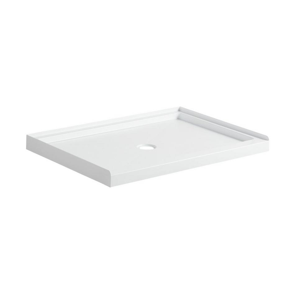 48" Acrylic Shower Tray - Center Drain - White, , large image number 0