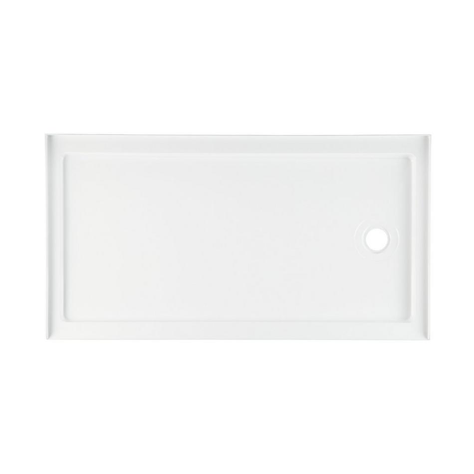 60" x 32" Acrylic Shower Tray - Right Drain - White, , large image number 5