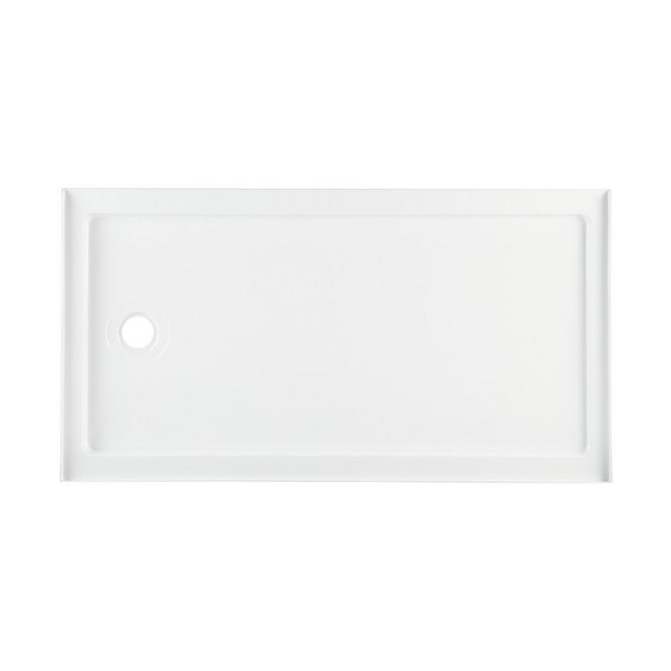 60" x 30" Acrylic Shower Tray - Right Drain - White, , large image number 3