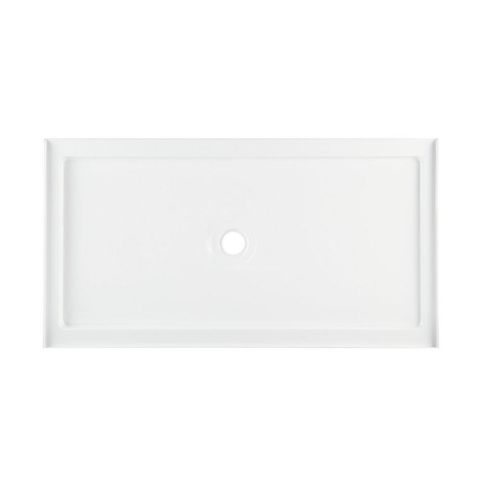 60" x 34" Acrylic Shower Tray - Center Drain - White, , large image number 1