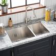 33" Sitka Offset Double-Bowl Stainless Steel Undermount Sink - Single-Hole, , large image number 0