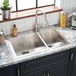 33" Sitka Offset Double-Bowl Stainless Steel Drop-In Sink - Single-Hole, , large image number 0