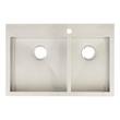 33" Sitka Offset Double-Bowl Stainless Steel Undermount Sink - Single-Hole, , large image number 4