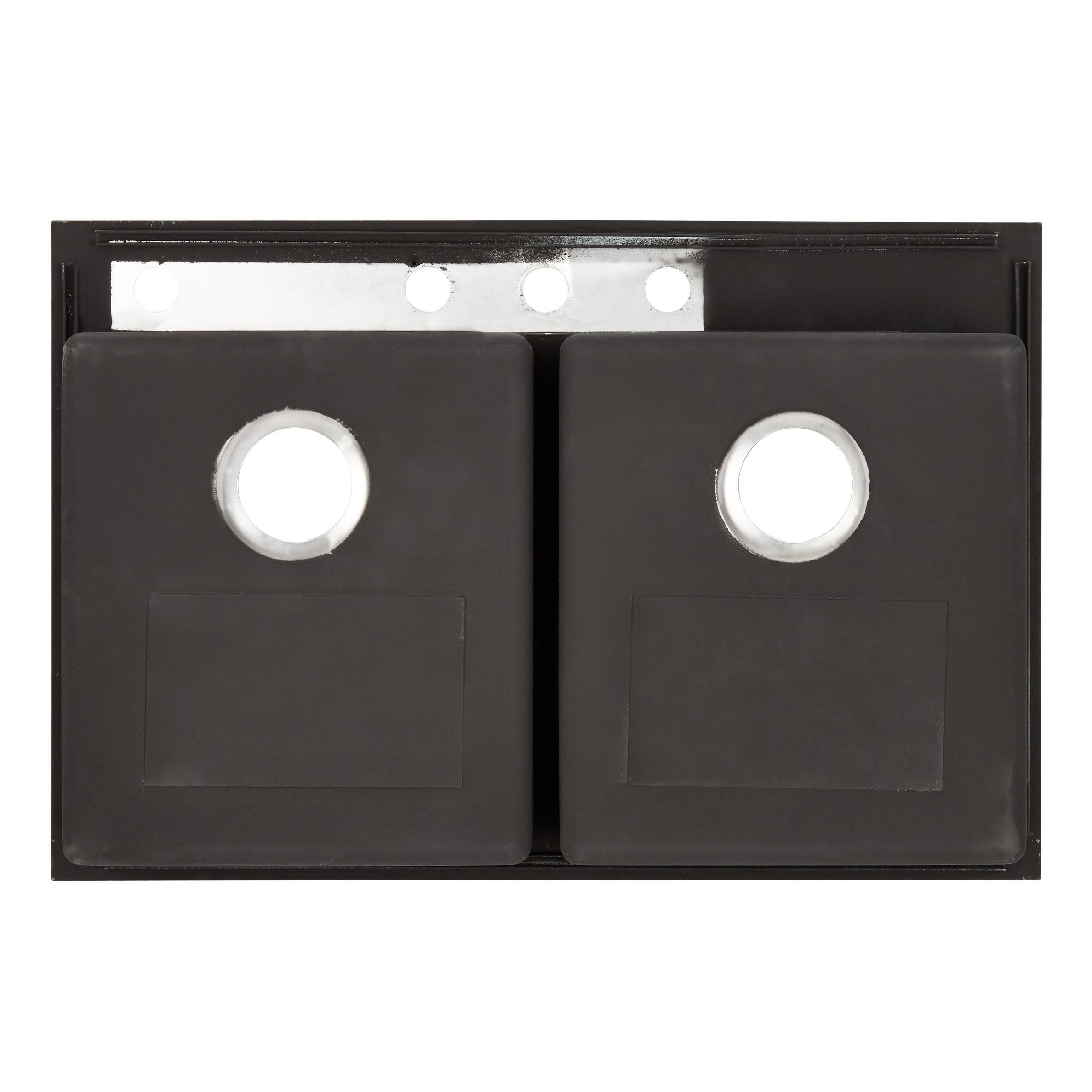 33" Ortega DoubleBowl Stainless Steel Undermount Sink 4Hole