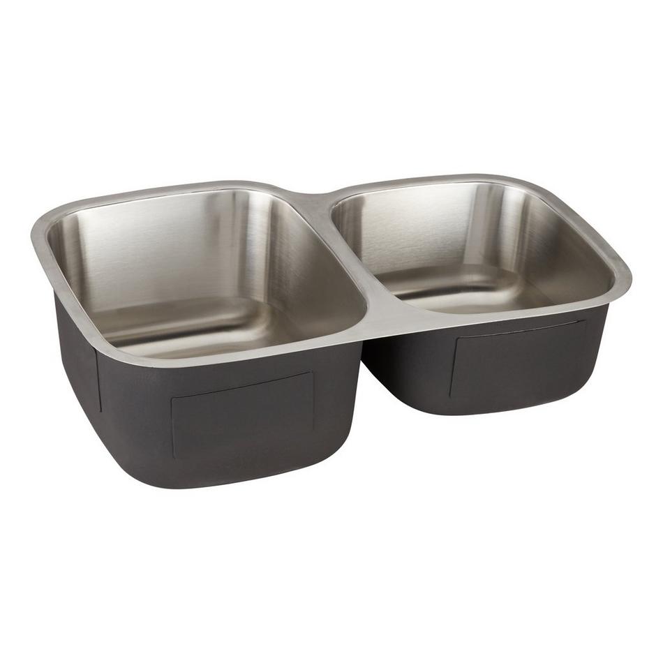 32" Calverton Offset Double-Bowl Stainless Steel Undermount Sink - Large Bowl Left, , large image number 1