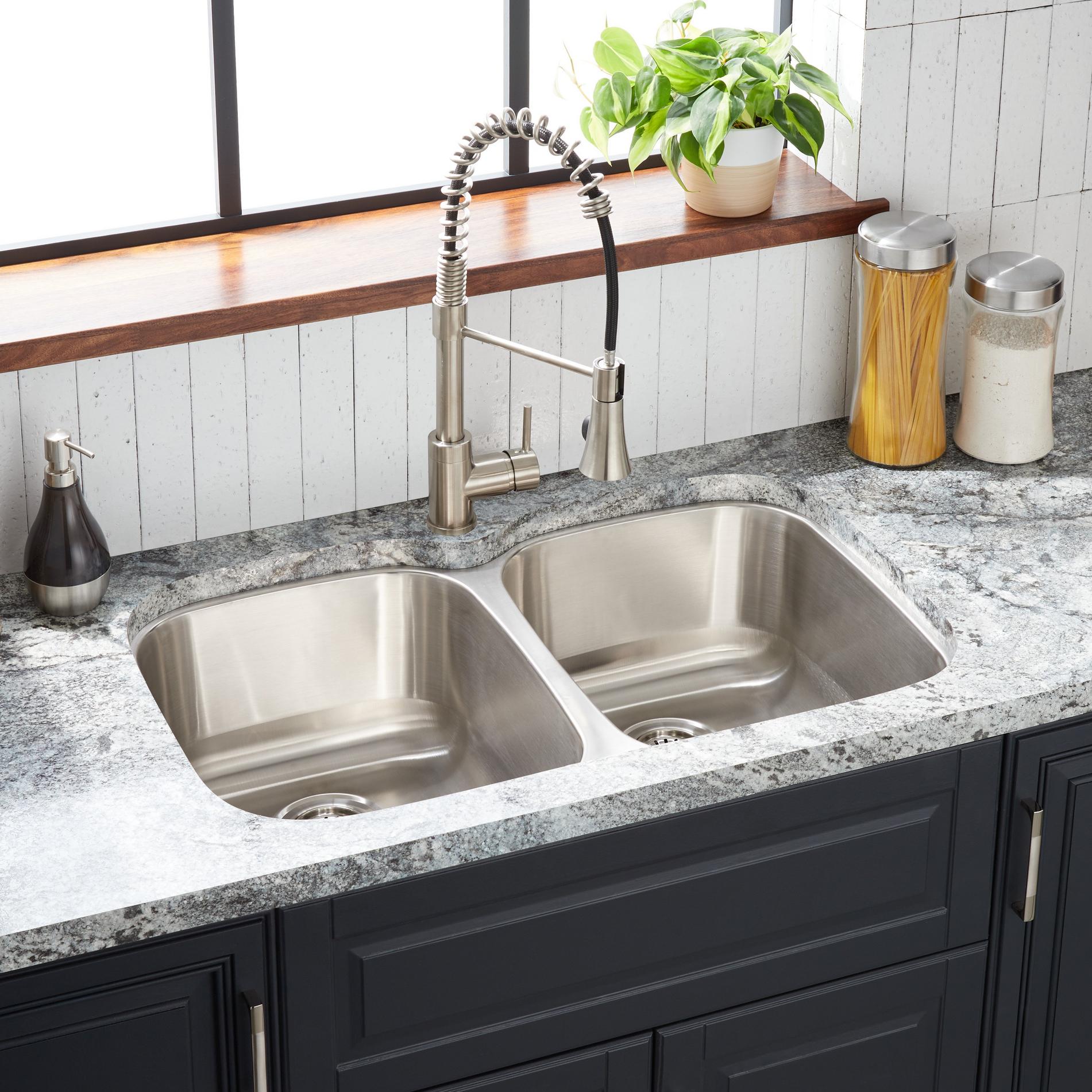 33 Calverton Double Bowl Stainless Steel Undermount Sink Signature