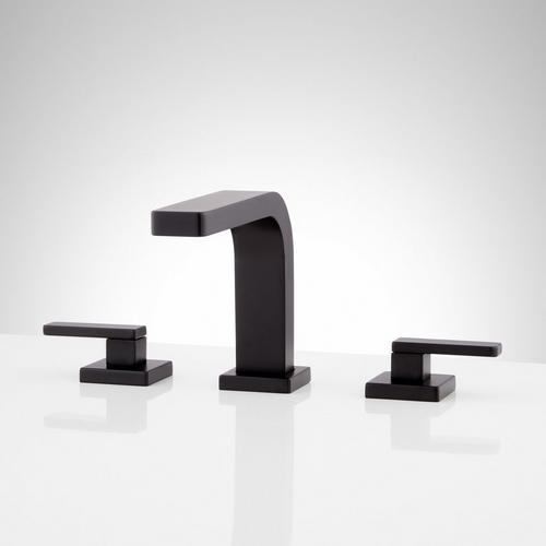 Hibiscus Widespread Bathroom Faucet - Matte Black