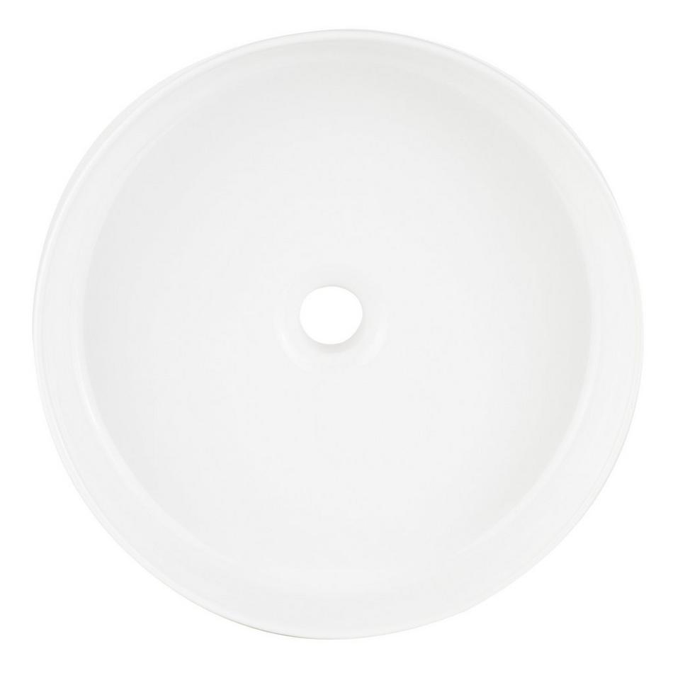 Hibiscus White Round Fireclay Vessel Sink, , large image number 3