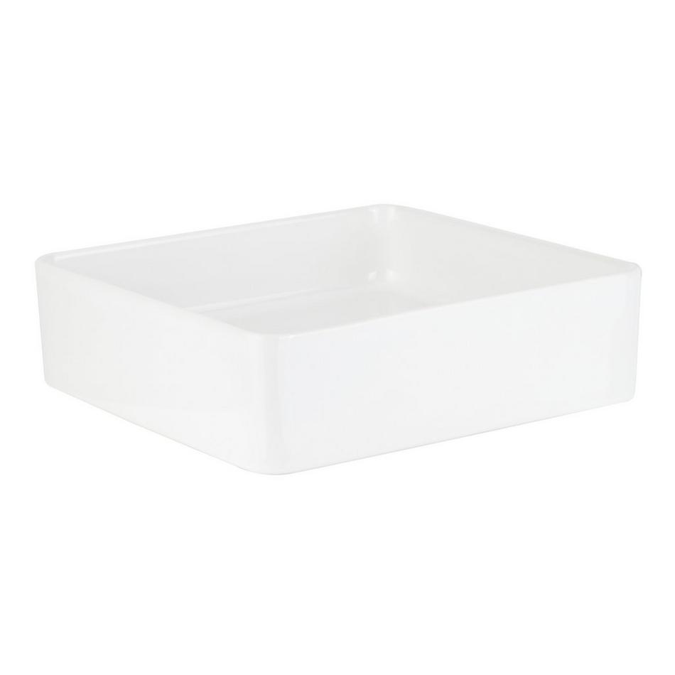 Hibiscus White Square Fireclay Vessel Sink, , large image number 1