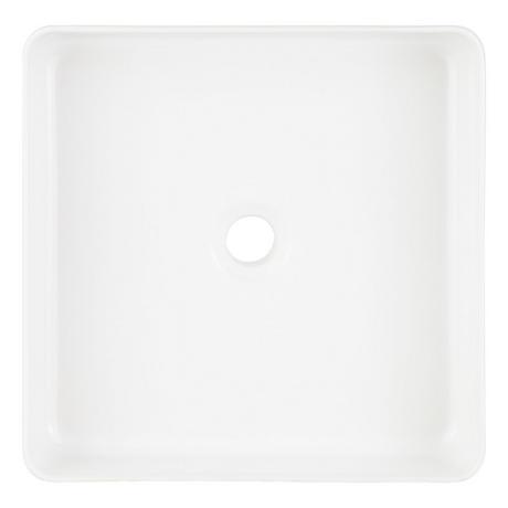 Hibiscus White Square Fireclay Vessel Sink