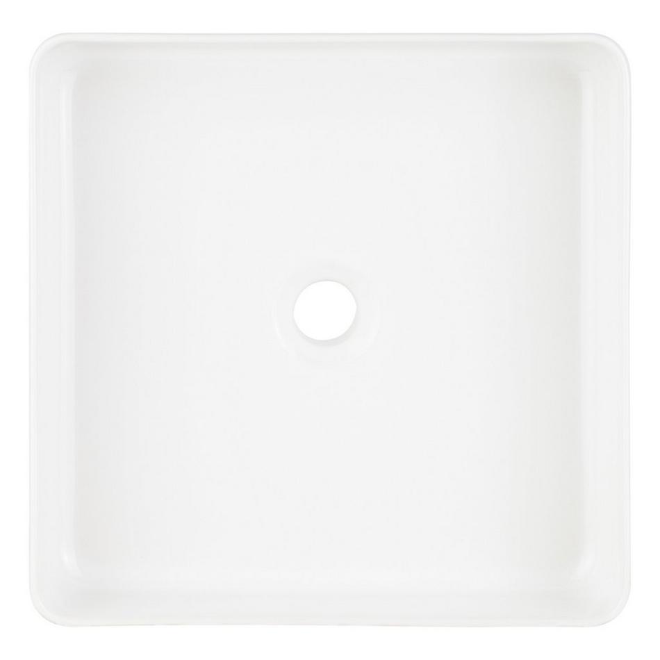 Hibiscus White Square Fireclay Vessel Sink, , large image number 4