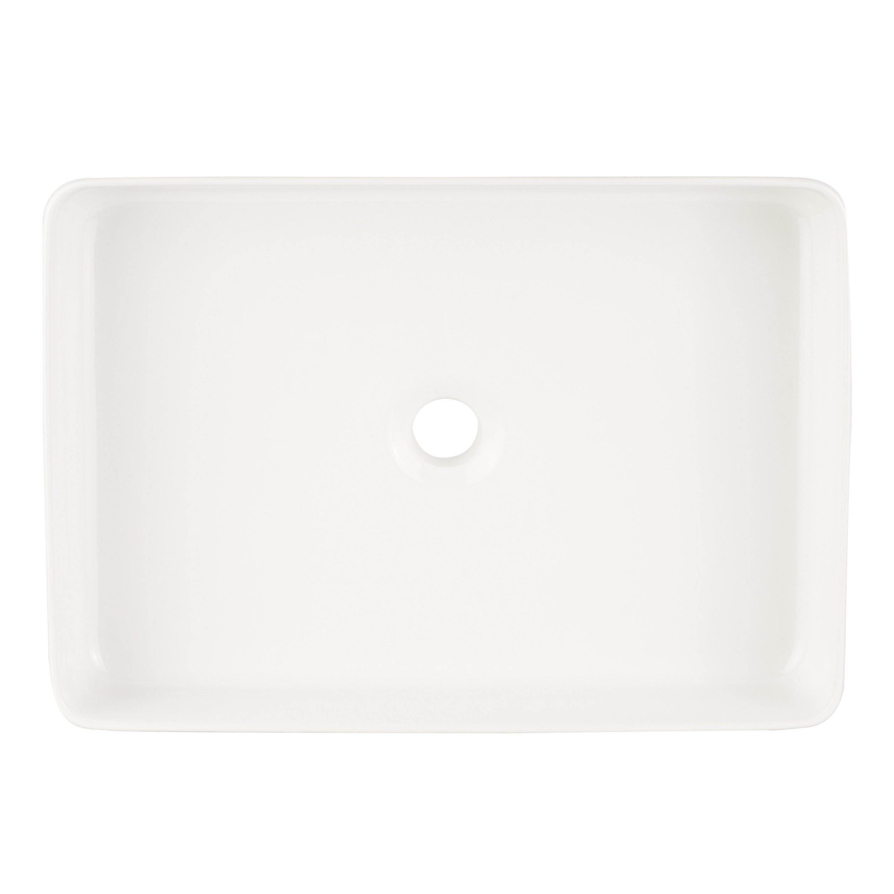 Hibiscus White Rectangular Fireclay Vessel Sink | Signature Hardware