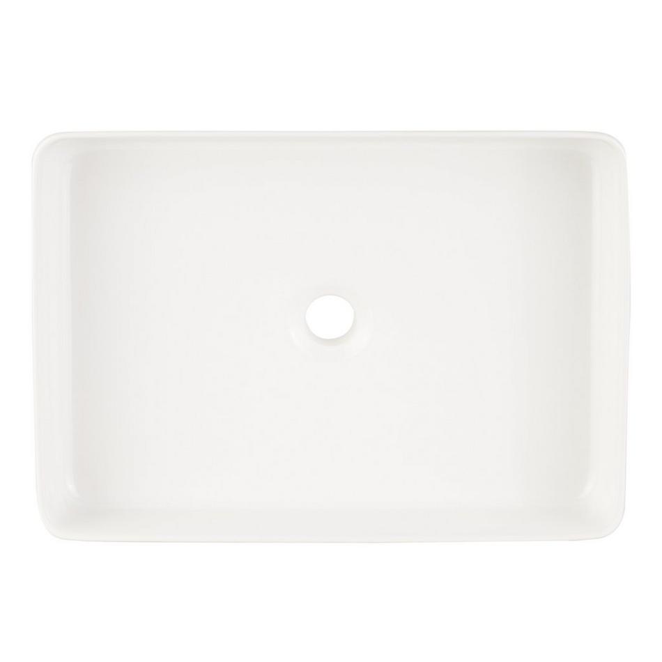 Hibiscus White Rectangular Fireclay Vessel Sink, , large image number 4