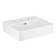 Hibiscus White Rectangular Fireclay Vessel Sink - 8" Widespread, , large image number 1