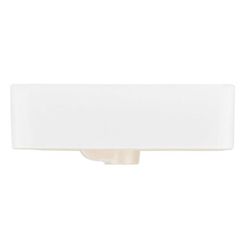 Hibiscus White Rectangular Fireclay Vessel Sink - 8" Widespread, , large image number 3