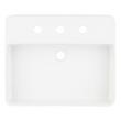 Hibiscus White Rectangular Fireclay Vessel Sink - 8" Widespread, , large image number 4