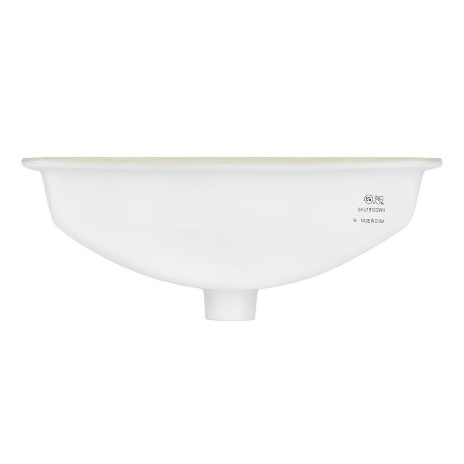 18" Myers Rectangular Porcelain Undermount Bathroom Sink White - Glazed Underside, , large image number 3