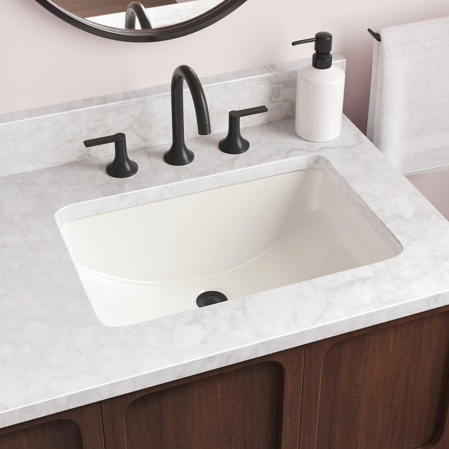 Signature Hardware SHU1812BS Myers Rectangular Undermount Bathroom Sink/ fashion Biscuit