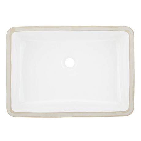 21" Myers White Rectangular Porcelain Undermount Bathroom Sink