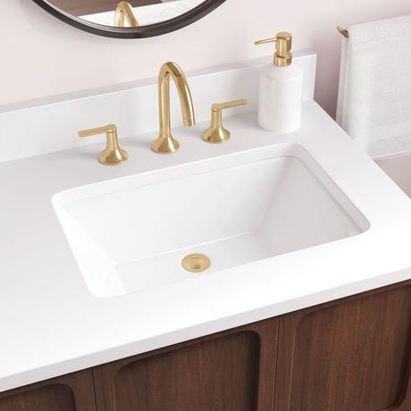 Sawgrass White Rectangular Porcelain Undermount Bathroom Sink