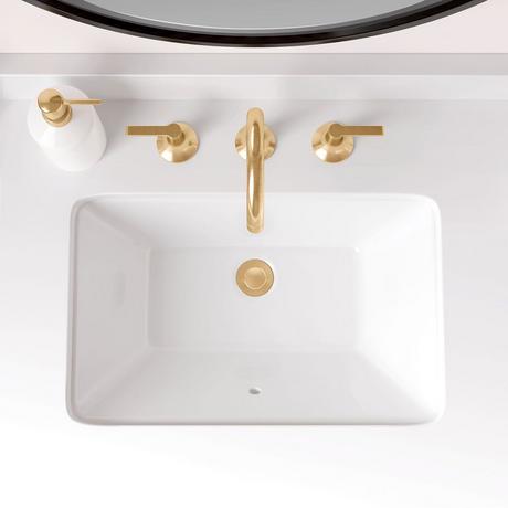 Sawgrass White Rectangular Porcelain Undermount Bathroom Sink