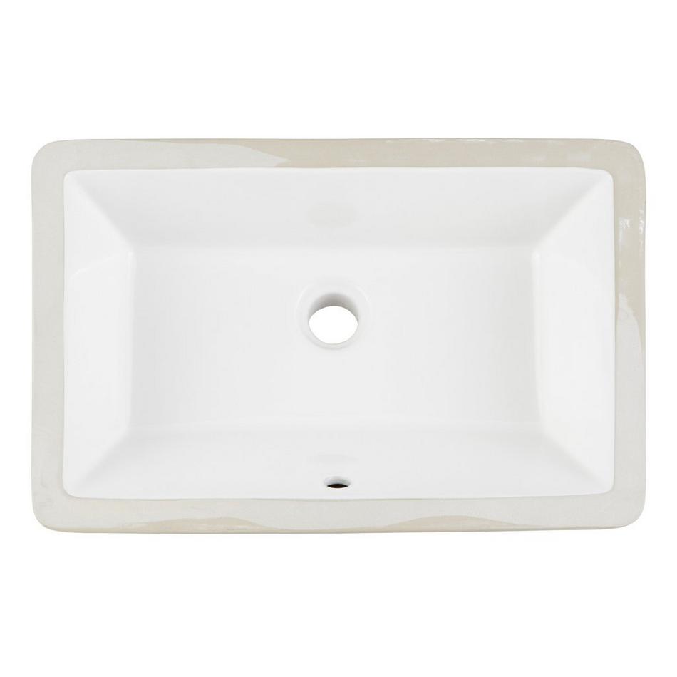 Sawgrass White Rectangular Porcelain Undermount Bathroom Sink, , large image number 4