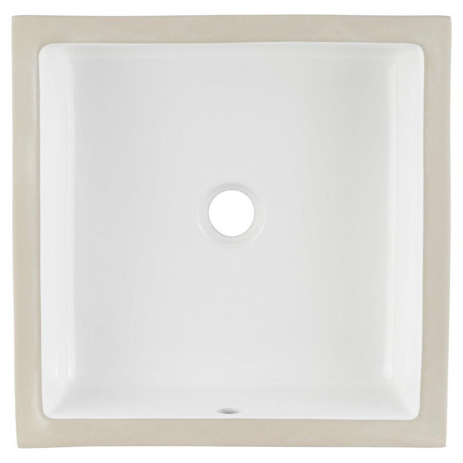 Destin White Square Porcelain Undermount Bathroom Sink, , large image number 4
