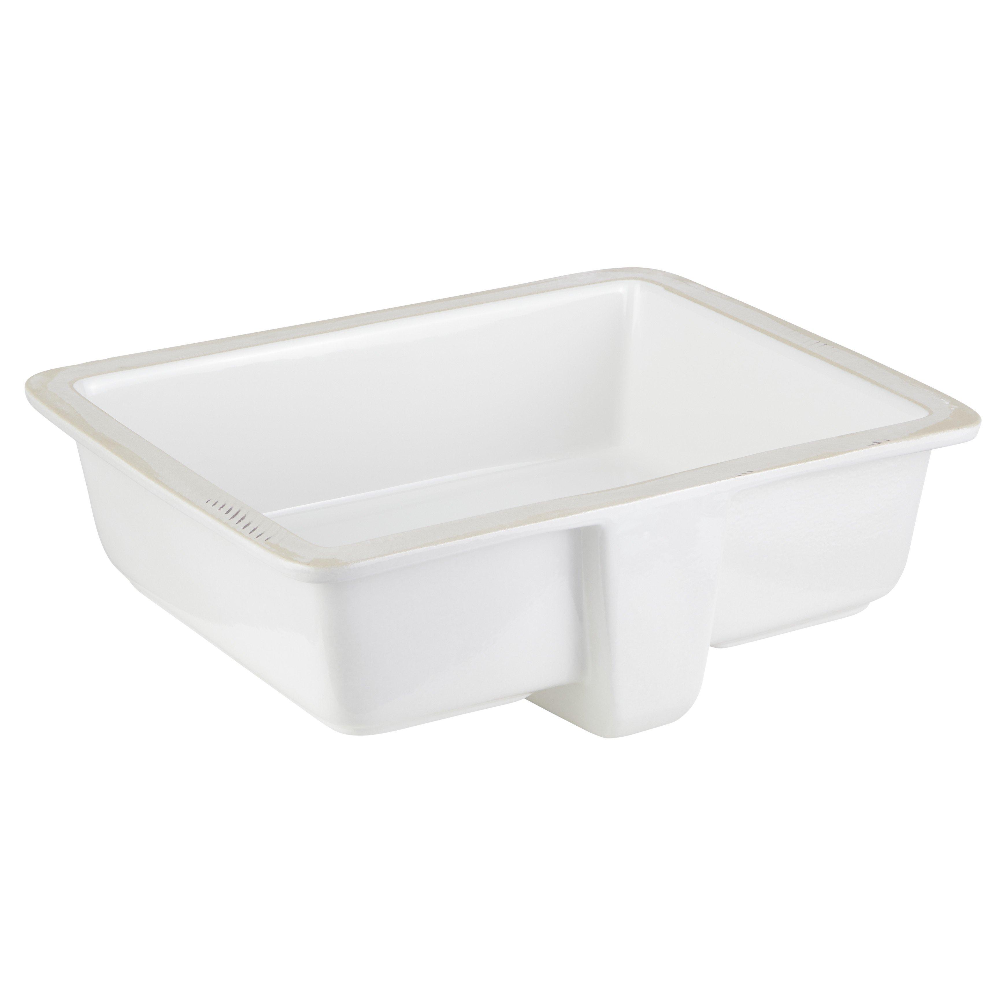 Destin Rectangular Porcelain Undermount Bathroom Sink White