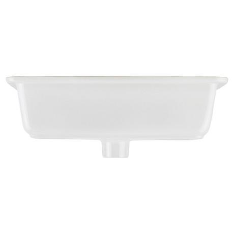 Destin Rectangular Porcelain Undermount Bathroom Sink White - Glazed Underside
