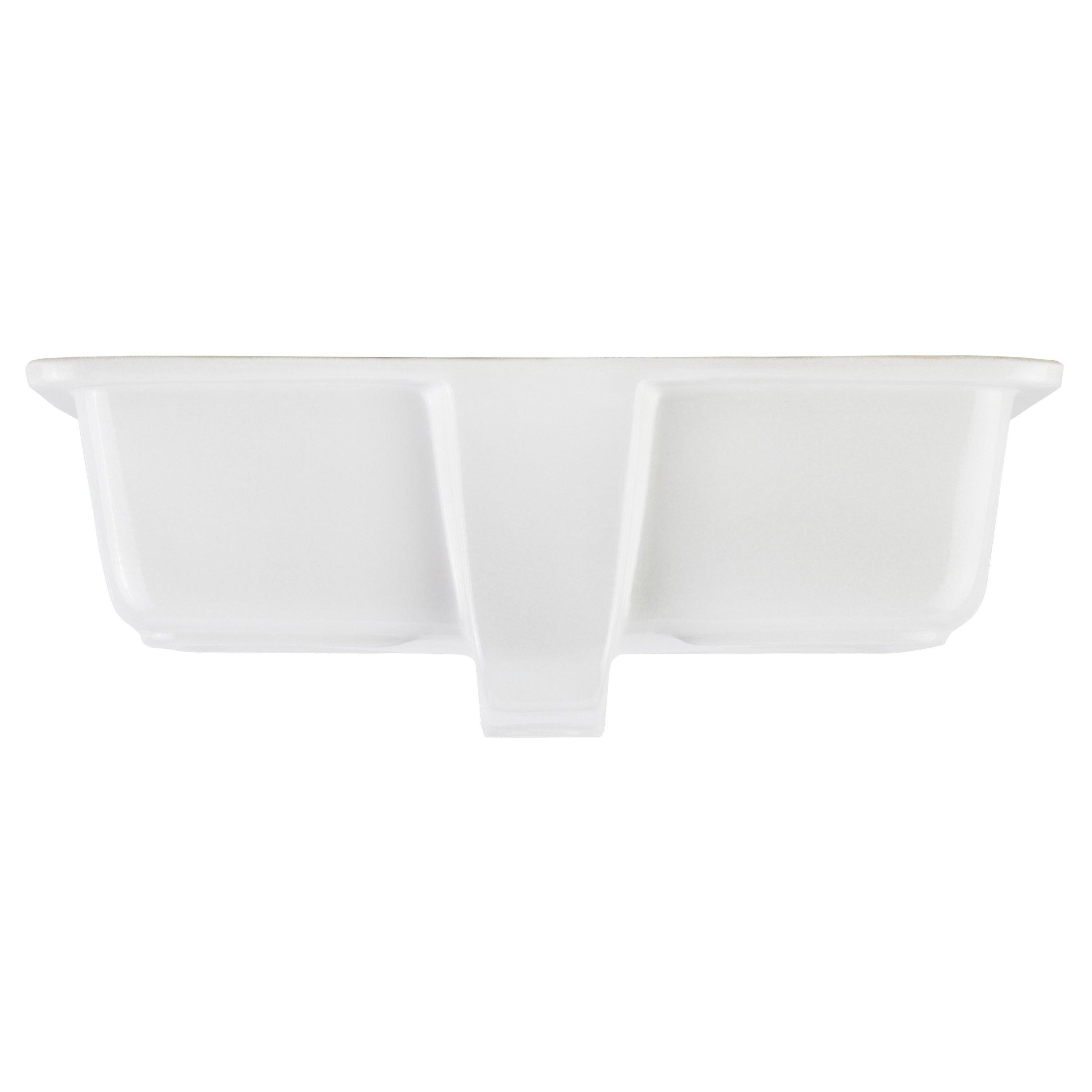 Destin Rectangular Porcelain Undermount Bathroom Sink White