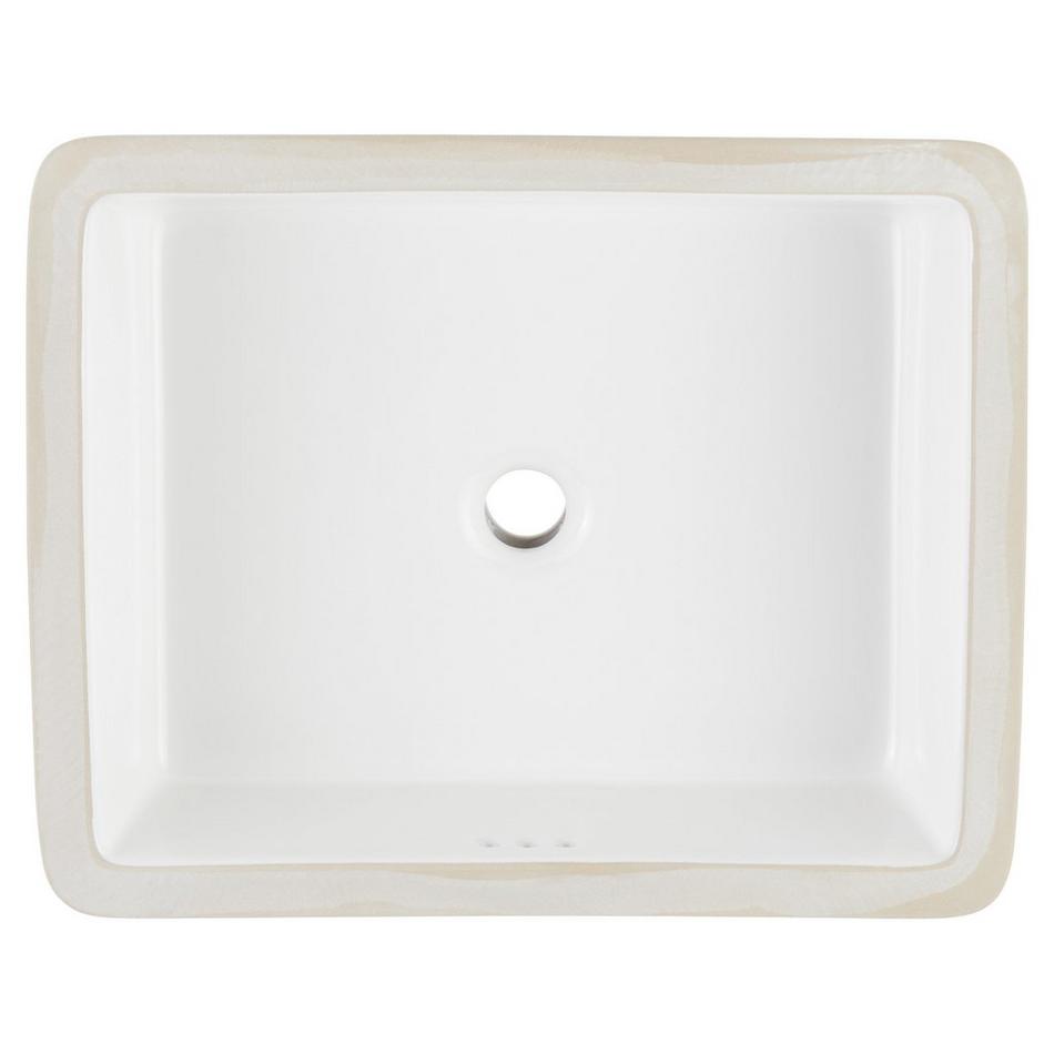 Destin Rectangular Porcelain Undermount Bathroom Sink White - Glazed Underside, , large image number 4