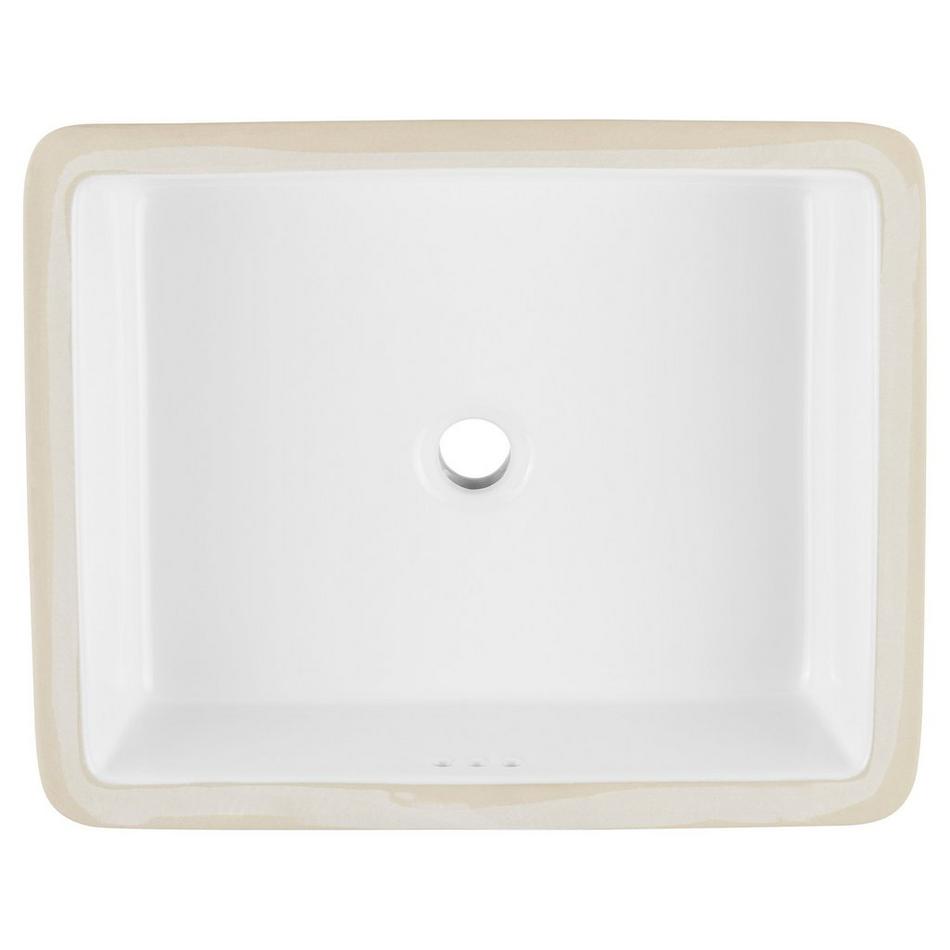 Destin Rectangular Porcelain Undermount Bathroom Sink - White, White, large image number 4