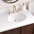 19" Mangrove White Oval Porcelain Undermount Bathroom Sink, , large image number 0