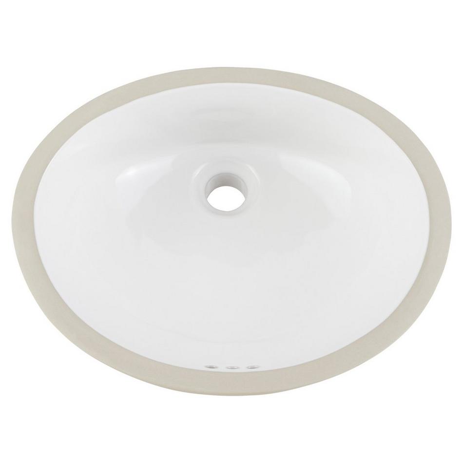15" Mangrove White Oval Porcelain Undermount Bathroom Sink, , large image number 4