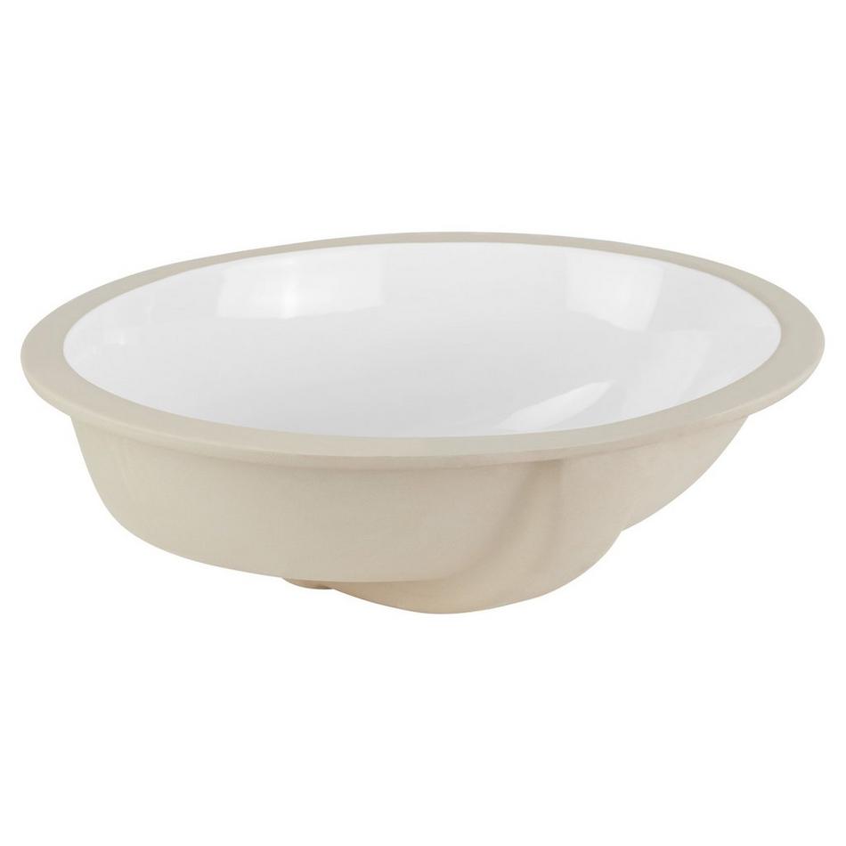 17" Mangrove Oval Porcelain Undermount Bathroom Sink - White, , large image number 0