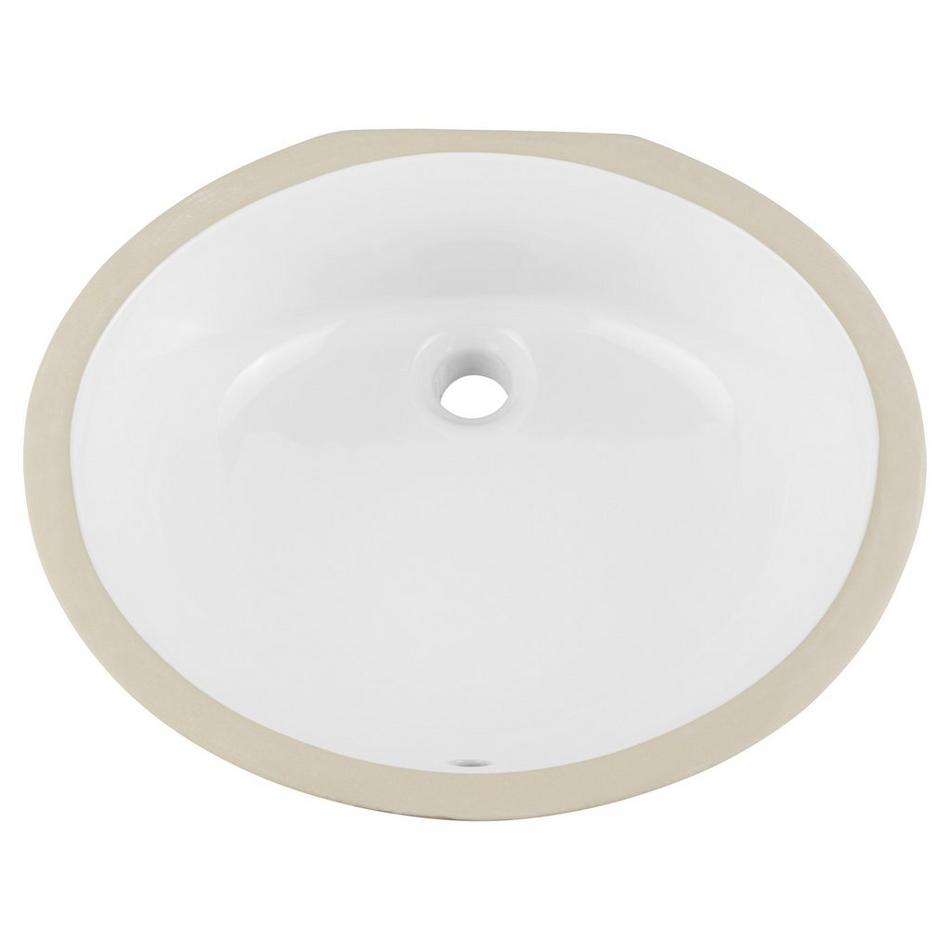 17" Mangrove Oval Porcelain Undermount Bathroom Sink - White, , large image number 4