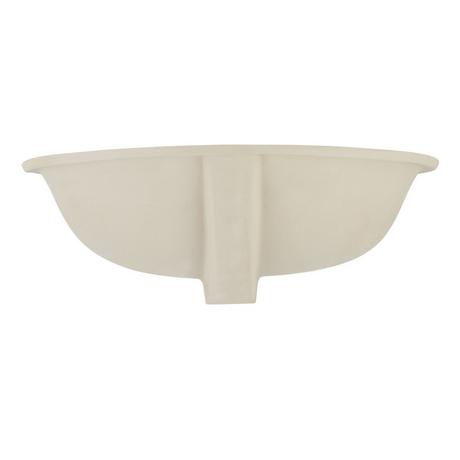 19" Mangrove White Oval Porcelain Undermount Bathroom Sink