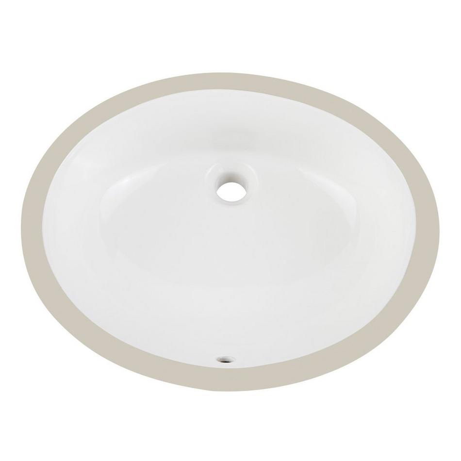 19" Mangrove White Oval Porcelain Undermount Bathroom Sink, , large image number 4