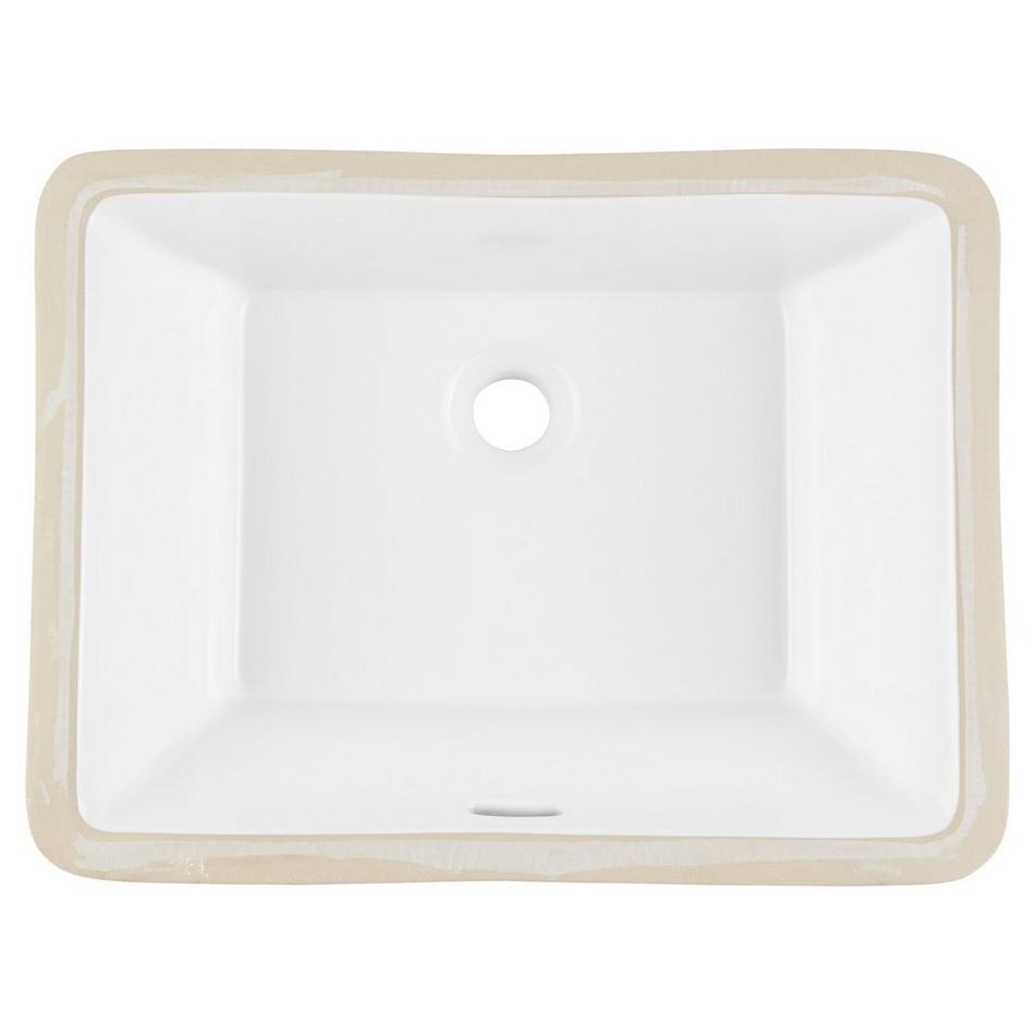 Carraway White Rectangular Porcelain Undermount Bathroom Sink, , large image number 4