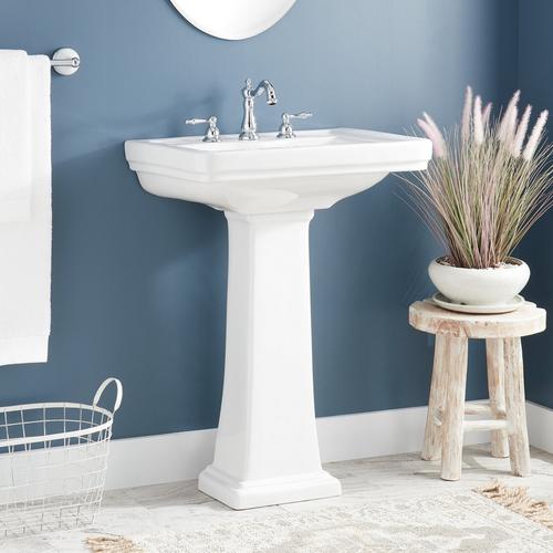 Key West White Porcelain Pedestal Sink