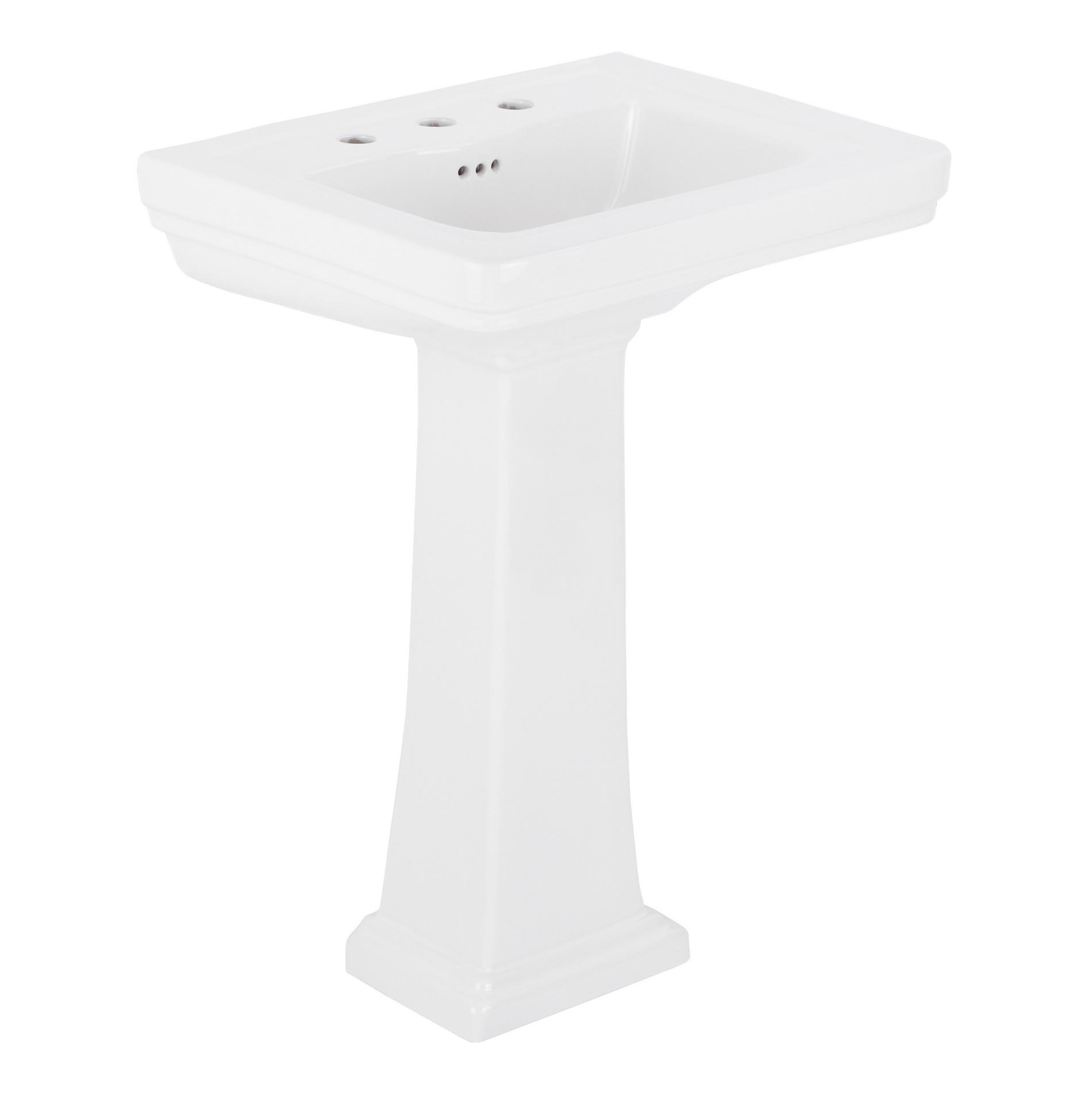 Key West White Porcelain Pedestal Sink Signature Hardware