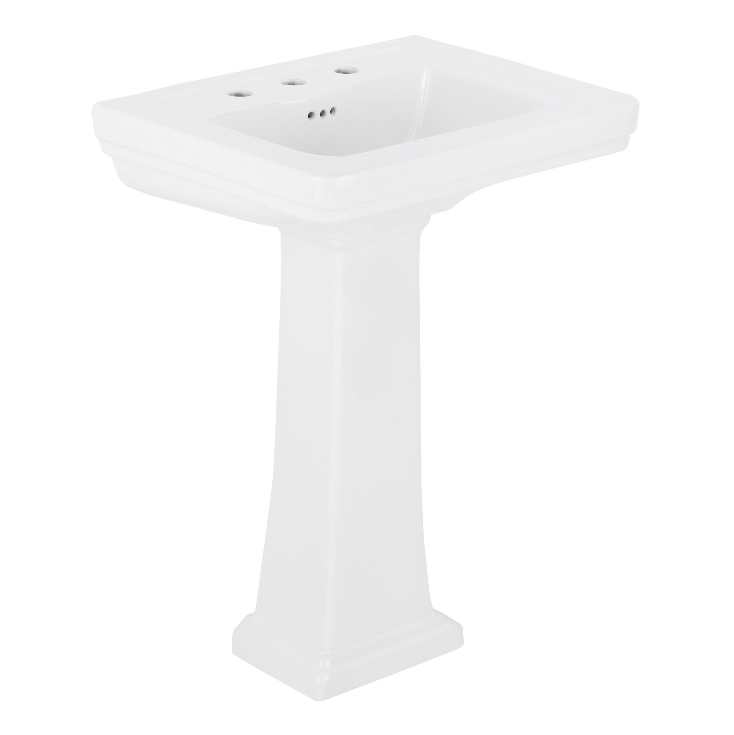 Key West White Porcelain Pedestal Sink Signature Hardware