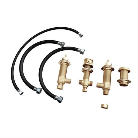 Hibiscus 4-Hole Roman Tub Faucet and Hand Shower