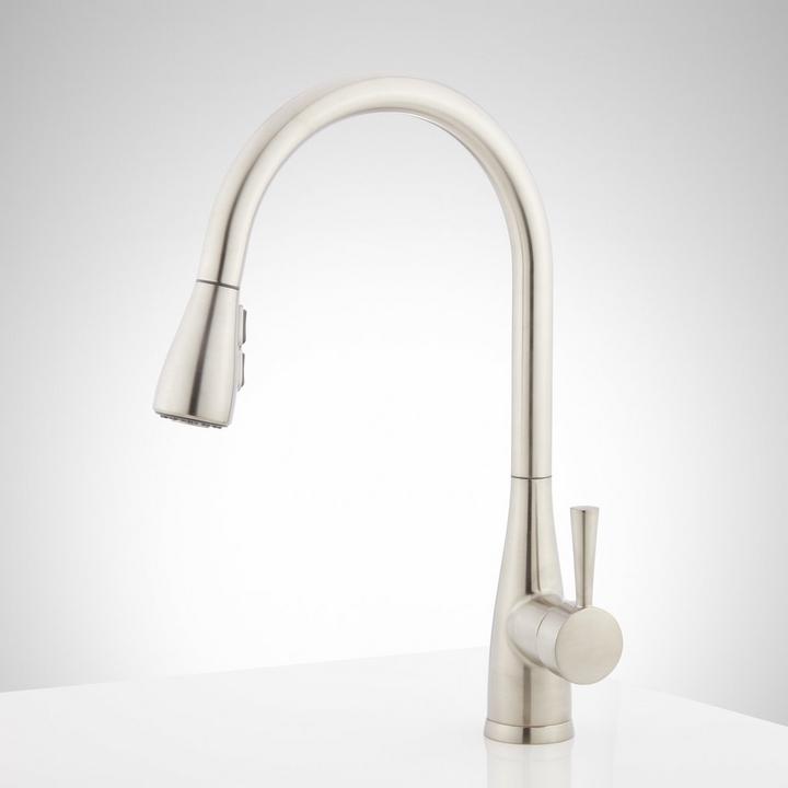 Calverton Single-Hole Pull-Down Kitchen Faucet in Stainless Steel