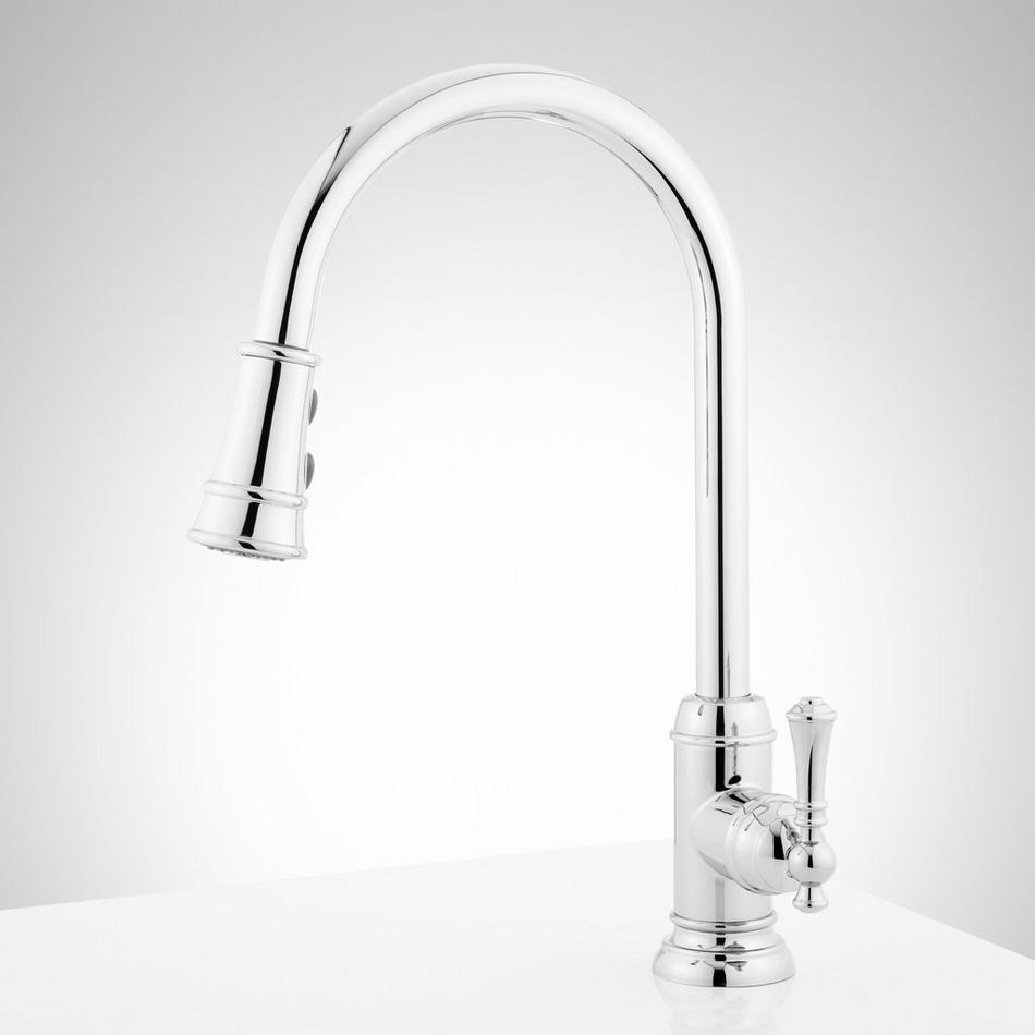 Amberley Single-Hole Pull-Down Spray Kitchen Faucet -Chrome, , large image number 2