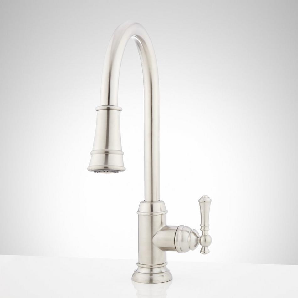 Amberley Single-Hole Pull-Down Spray Kitchen Faucet - Stainless Steel, , large image number 0