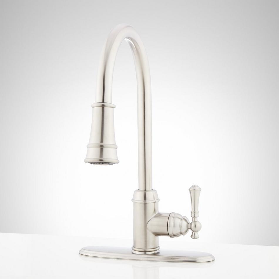 Amberley Single-Hole Pull-Down Spray Kitchen Faucet - Stainless Steel, , large image number 1
