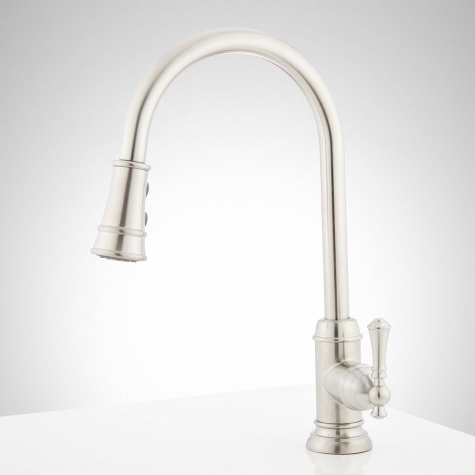Amberley Single-Hole Pull-Down Spray Kitchen Faucet - Stainless Steel, , large image number 2