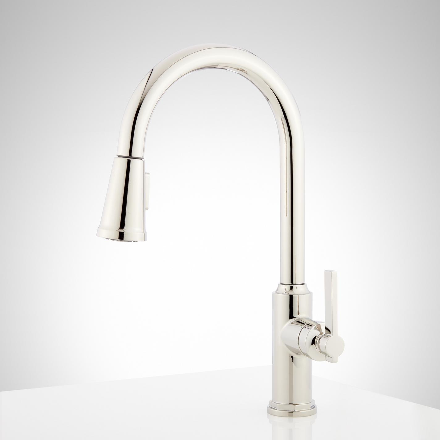 Greyfield Single-Hole Pull-Down Kitchen Faucet - Polished Nickel ...